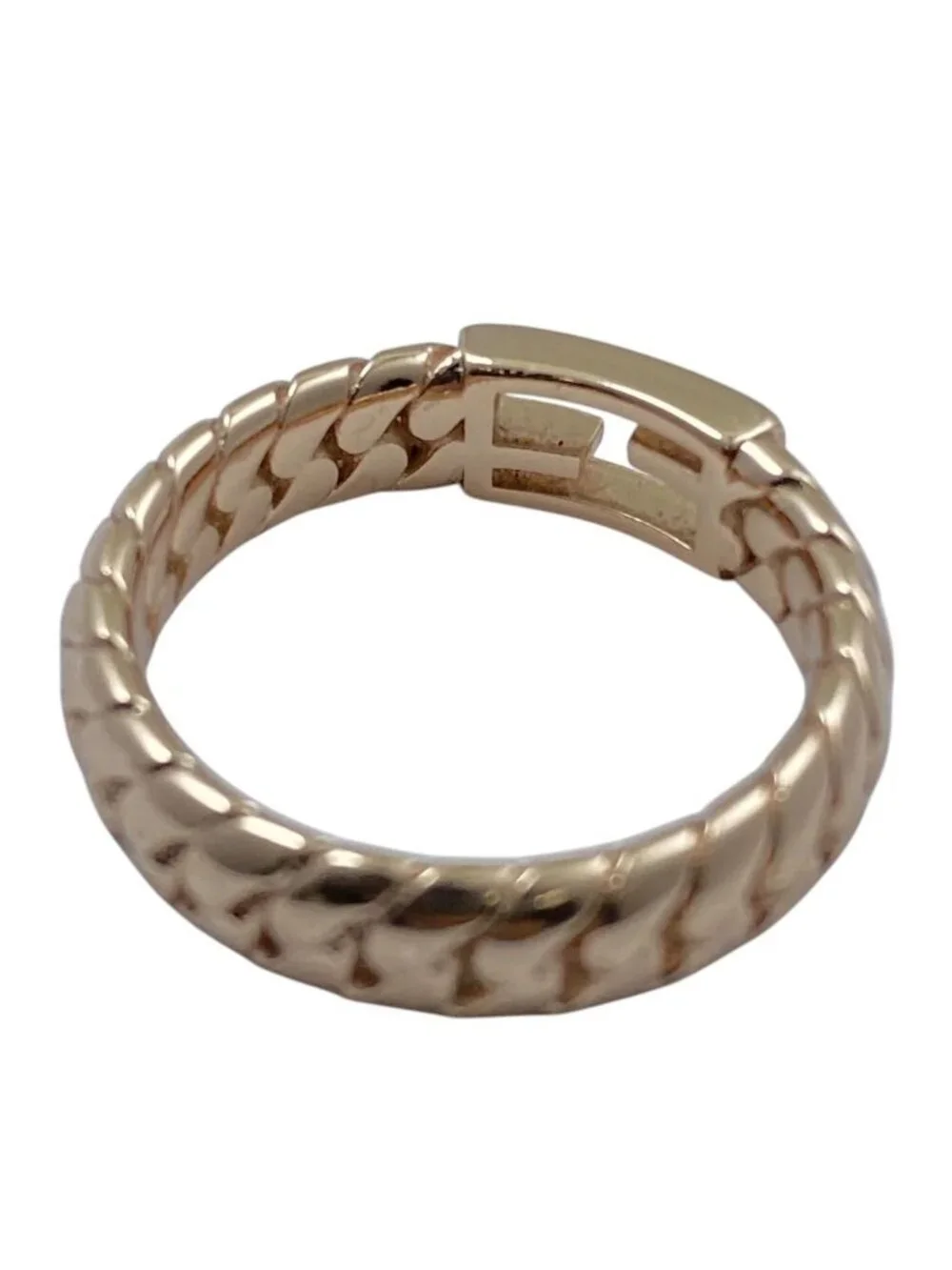 Fendi Bucket Ring FF Logo Accessory Gold Plated